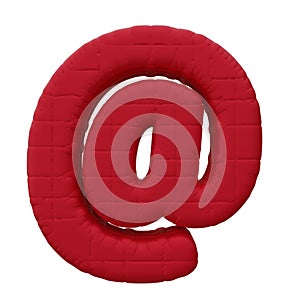 Email Sign Red Balloon. Isolated on white background. 3D rendering