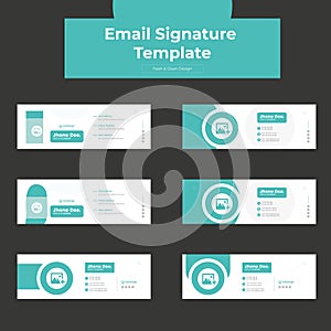 Email signature template or email footer and personal social media cover design