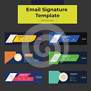 Email signature template or email footer and personal social media cover design