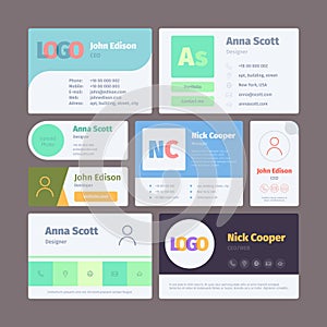 Email signature. Web ui template for emailing modern professional web garish vector set