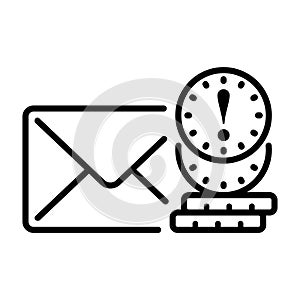 email and stacked coins icon with notification alert
