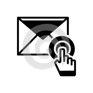 Black solid icon for Email subscription, communication and envelope