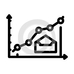 email subscriptions increment line icon vector illustration