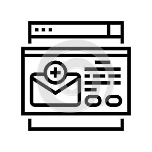 email subscriptions increment line icon vector illustration