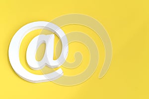 Email symbol on blue background. Concept for internet, contact us and e-mail address