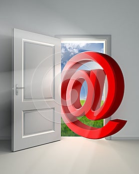 Email symbol conceptual door