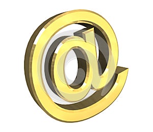 Email symbol in gold (3d)