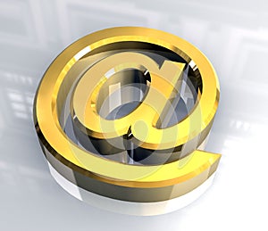 Email symbol in gold (3d)