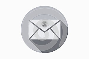 Email symbol in gree envelope.