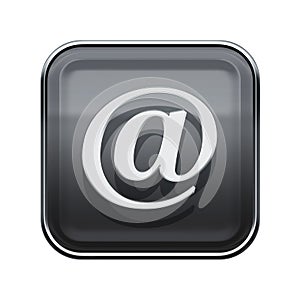 Email symbol icon glossy grey.
