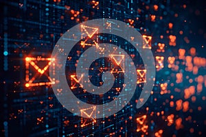 Email symbol pattern digital network communication abstract message connection concept