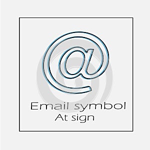 Email symbol vector icon eps 10. At sign simple isolated outline illustration