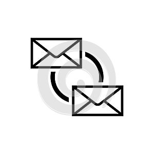 Email synchronize Icon. Email sync symbol photo