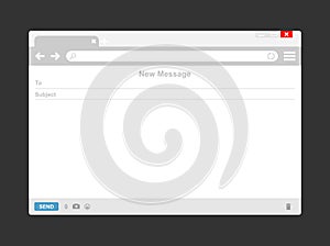 Email template or blank e-mail browser window vector icon