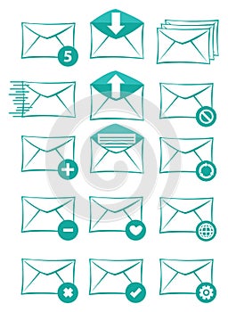 Email and Text Messaging Vector Icon Set