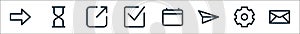 email ui line icons. linear set. quality vector line set such as unread, setting, send, calendar, select, new window, snooze