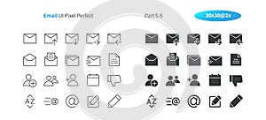 Email UI Pixel Perfect Well-crafted Vector Thin Line And Solid Icons 30 2x Grid for Web Graphics and Apps. Simple