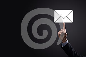 Email and user icon,sign,symbol marketing or newsletter concept, diagram.Sending email.Bulk mail.Email and sms marketing concept.