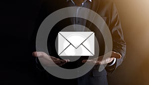 Email and user icon,sign,symbol marketing or newsletter concept, diagram.Sending email.Bulk mail.Email and sms marketing concept.