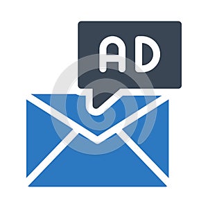 Email vector glyph color icon
