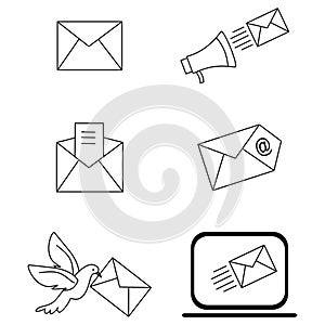 Email Vector line icon set