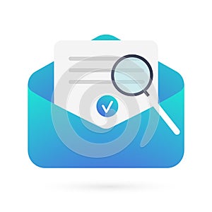 Email Verification, validation flat vector icon. Modern Illustration for UI, graphic, web, design, app. Verify Email