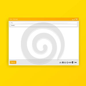 Email windows interface template for mail message. The artistic design is an empty layout pattern. Vector on isolated background.