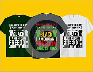 Emancipation Day Juneteenth black American, Juneteenth black history typography t shirt and mug design vector illustration
