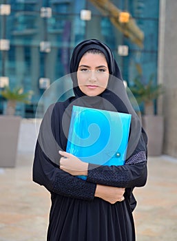 Emarati Arab Business woman outside the office