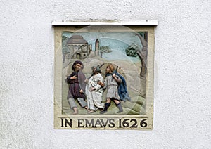 IN EMAVS 1626, on a white blank wall on the Begijnhof, Amsterdam