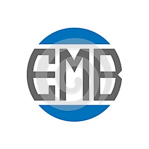 EMB letter logo design on white background. EMB creative initials circle logo concept. EMB letter design