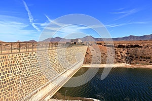 Embalse de los Molinos, Fuerteventura, Canary Islands: the dam wall of the old reservoir