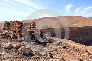 Embalse de los Molinos, Fuerteventura, Canary Islands: the dam wall of the old reservoir