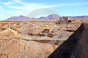 Embalse de los Molinos, Fuerteventura, Canary Islands: the dam wall of the old reservoir