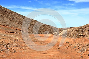 Embalse de los Molinos, Fuerteventura, Canary Islands: the outlet area of the old reservoir