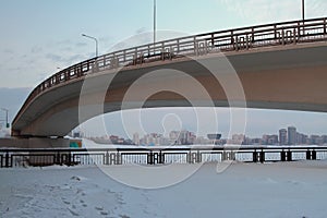 Embankment, bridge and city. Kazan, Russia