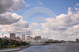 the embankment of the city of Dnipro. the Dnieper River photo