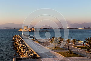 On the embankment of the city of Nafplion Greece, Peloponnese