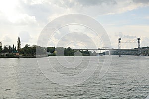 Embankment of the don river before the rain