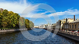 Embankment of the Fontanka river in Saint-Petersburg