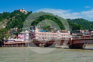 Embankment of the Ganga River, the city of Haridwar. India