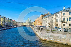 The embankment of Griboedov Canal in St Petersburg