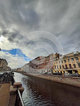 Embankment of the Griboyedov Canal in St. Petersburg, Russia