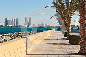 Embankment on the island of Palm Jumeirah