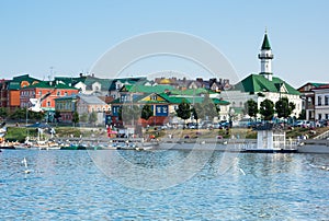 Embankment of lake Nizhny Kaban in Kazan