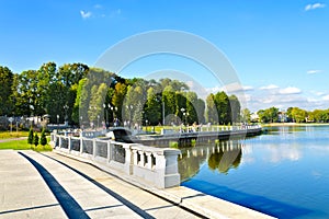 Embankment of lake Verhnee (until 1949 Oberteich). Kaliningrad (until 1946 Koenigsberg), Russia