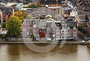 Embankment of Meuse (Maas) river in Namur. Belgium