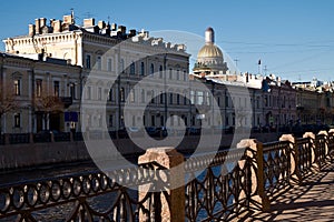 Embankment of Moika river in Saint-Petersburg