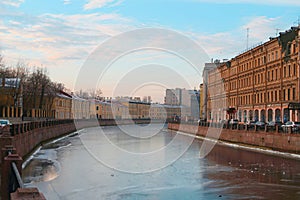Embankment of the Moika River in St. Petersburg