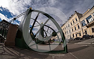 Embankment of Moyka river at Postoffice bridge in Saint-Petersburg